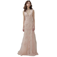 Load image into Gallery viewer, Appliqué Stone-Embellished Long Prom Dress