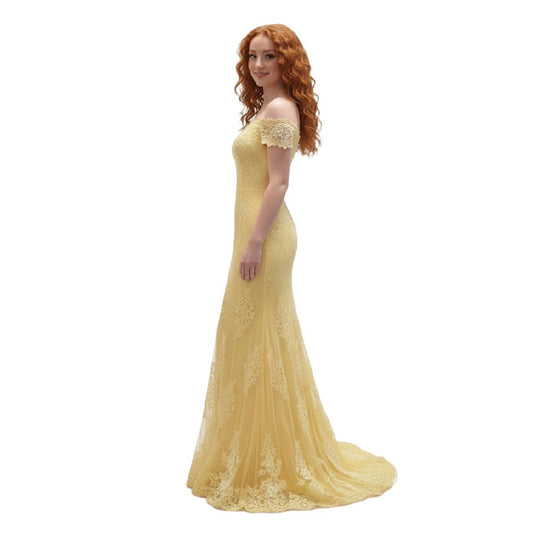 Appliqué Stone-Embellished Long Prom / Wedding Dress