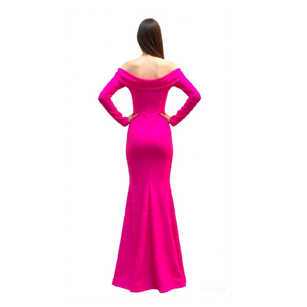 Off-Shoulder Sexy Long Sleeves Long Prom Dress