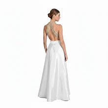 Load image into Gallery viewer, Beaded Halter Open-Back PromDress