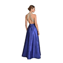 Load image into Gallery viewer, Beaded Halter Open-Back PromDress