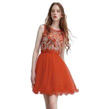 Load image into Gallery viewer, Handmade Sleeveless Beaded Scoop-Neck Cocktail Dress