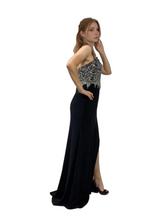 Load image into Gallery viewer, Strapless Beaded Slit Long Dress