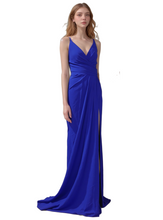 Load image into Gallery viewer, Spaghetti Strap Deep-V A-Line Gown