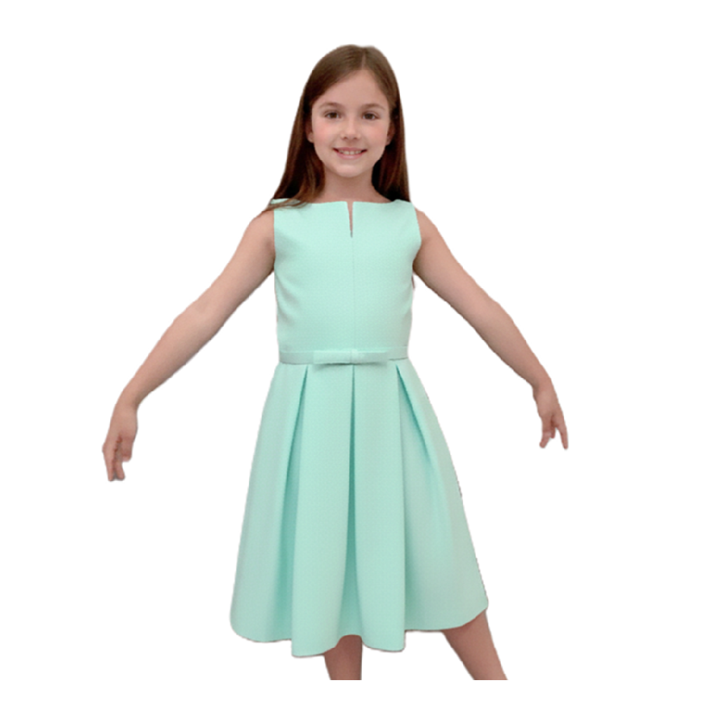 Girl's Bow Belt Pageant Interview Dress