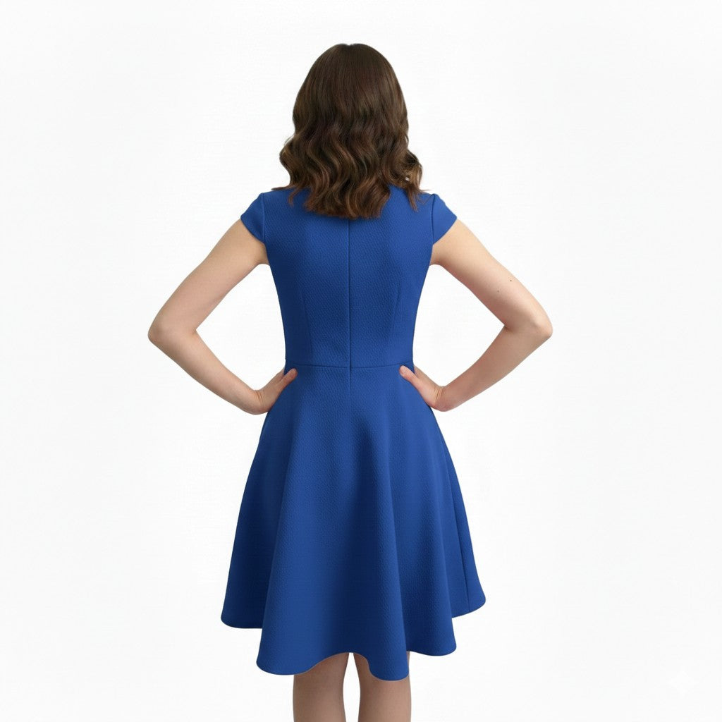 Elegant Bow Belt Pageant Interview short dress with crinoline