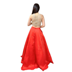 Beaded Two-Piece Long Prom Dress