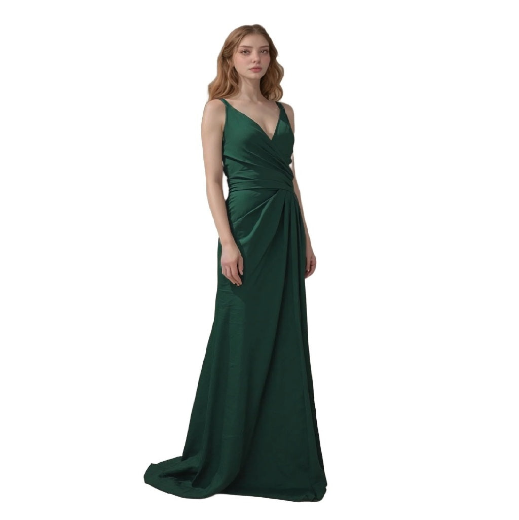 Spaghetti Strap Deep-V A-Line Gown
