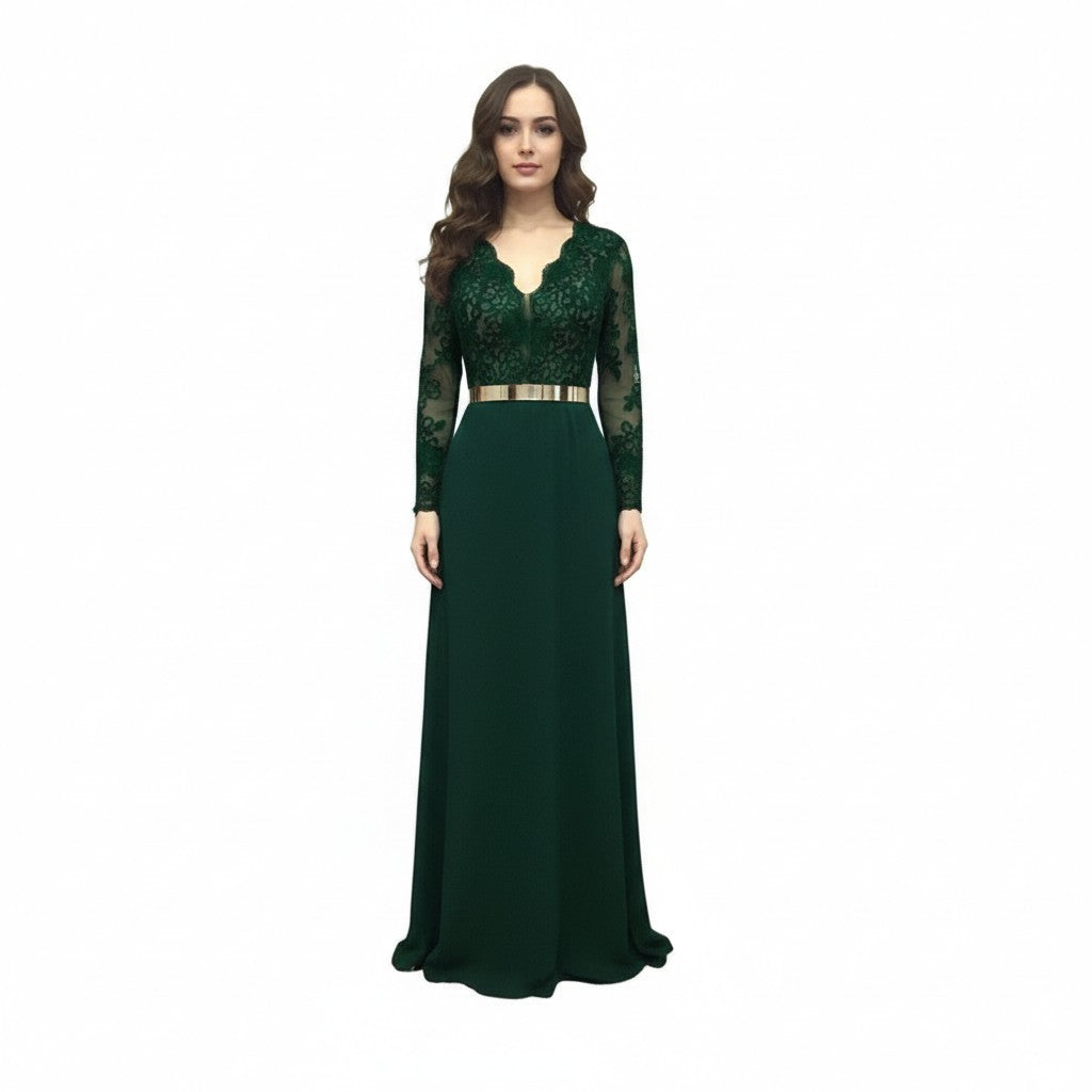 Stunning Embroidered Floor-Length Gown