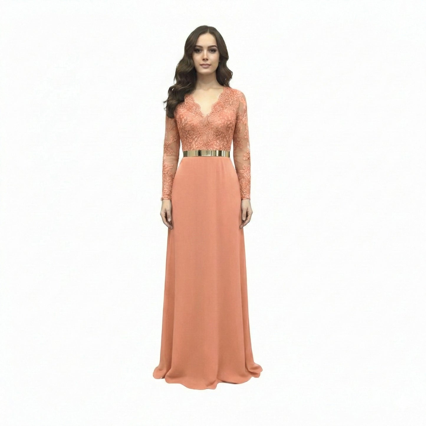 Stunning Embroidered Floor-Length Gown