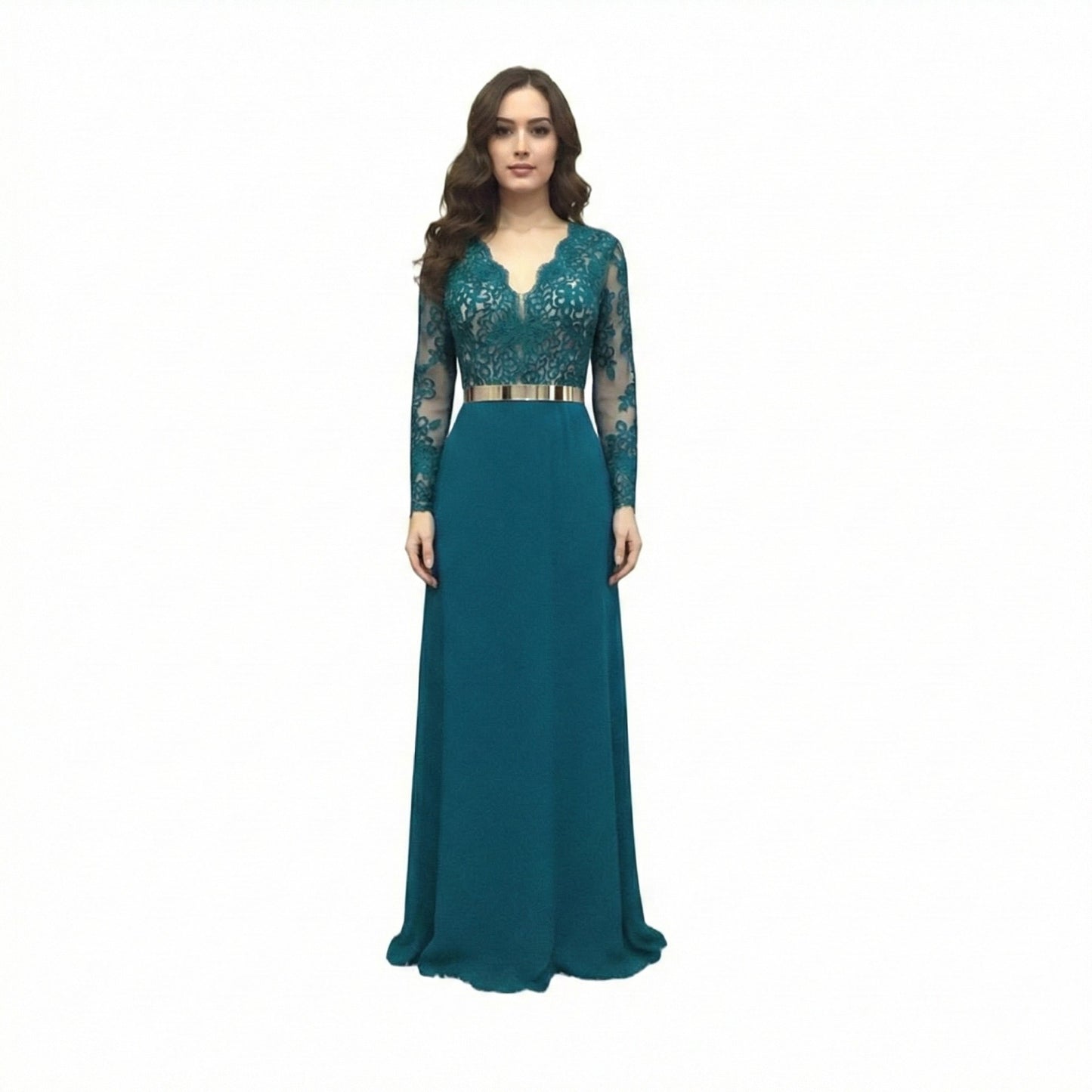 Stunning Embroidered Floor-Length Gown