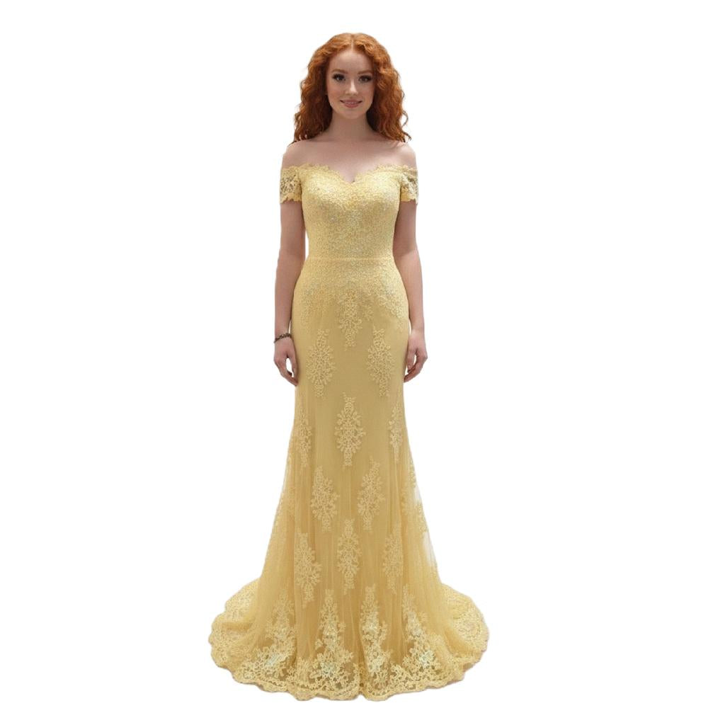Appliqué Stone-Embellished Long Prom / Wedding Dress