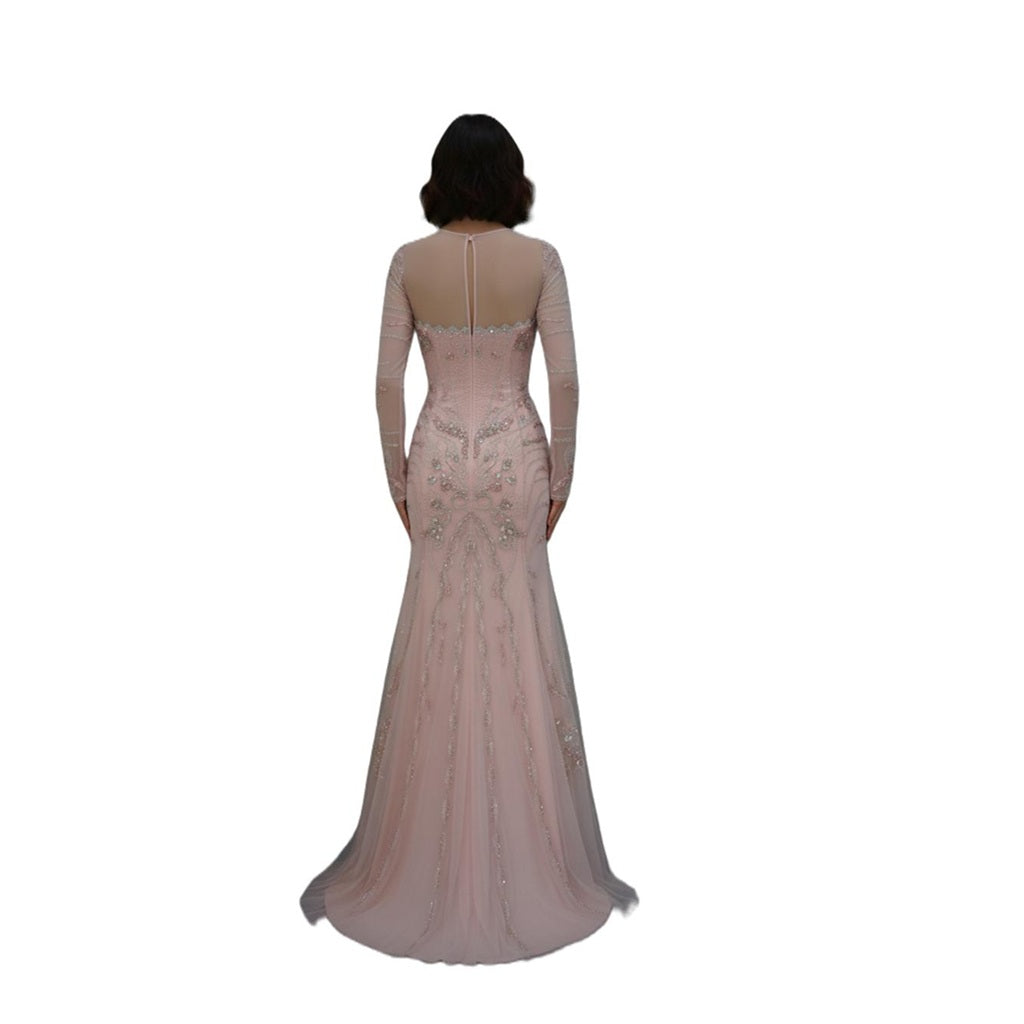 Luxury Handmade Heavy Beaded Mermaid Evening Gown