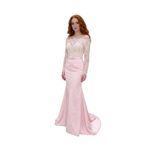 Load image into Gallery viewer, Lace and Satin Off-Shoulder Mermaid Gown
