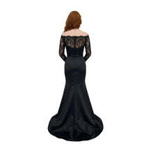 Load image into Gallery viewer, Lace and Satin Off-Shoulder Mermaid Gown
