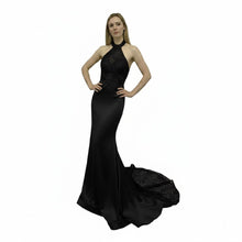 Load image into Gallery viewer, Lace Halter Long Train Evening Dress
