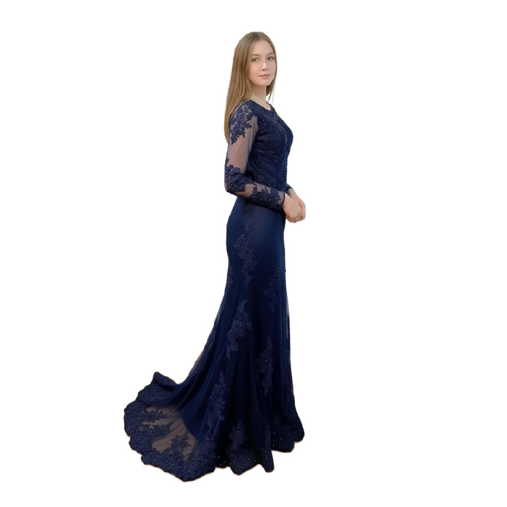 Luxury Beaded Lace Gown with Cathedral Train