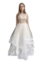 Load image into Gallery viewer, Handmade Beaded Halter Gown with Multiple Layers
