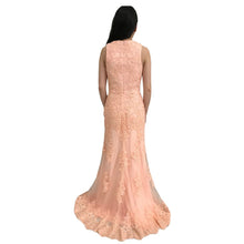 Load image into Gallery viewer, Appliqué Stone-Embellished Long Prom Dress
