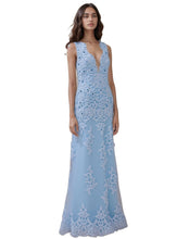 Load image into Gallery viewer, Appliqué Stone-Embellished Long Prom Dress
