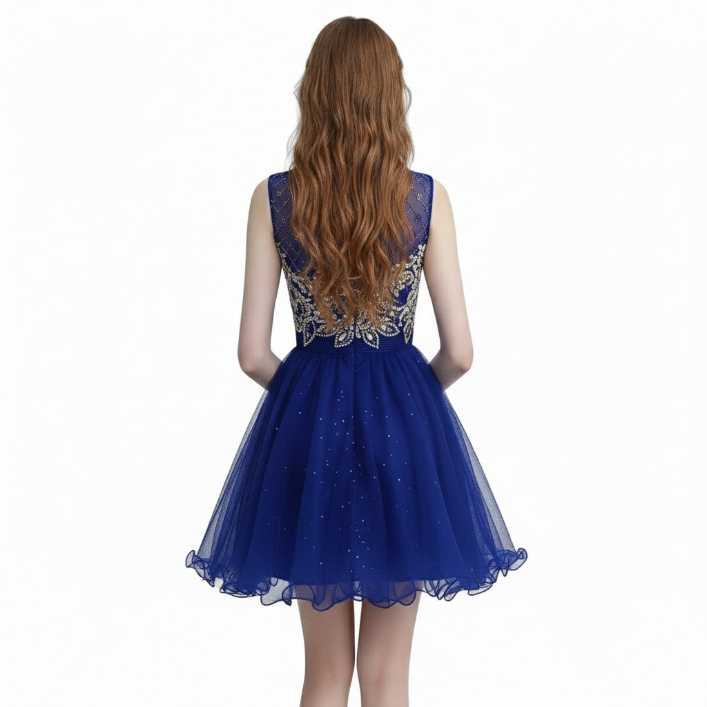 Handmade Sleeveless Beaded Cocktail Dress