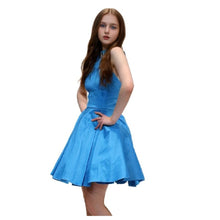 Load image into Gallery viewer, Elegant Halter Short Cocktail Dress with Crinoline and Layered Skirt
