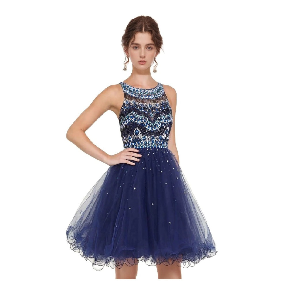 Handmade Beaded Short Cocktail Homecoming Dress