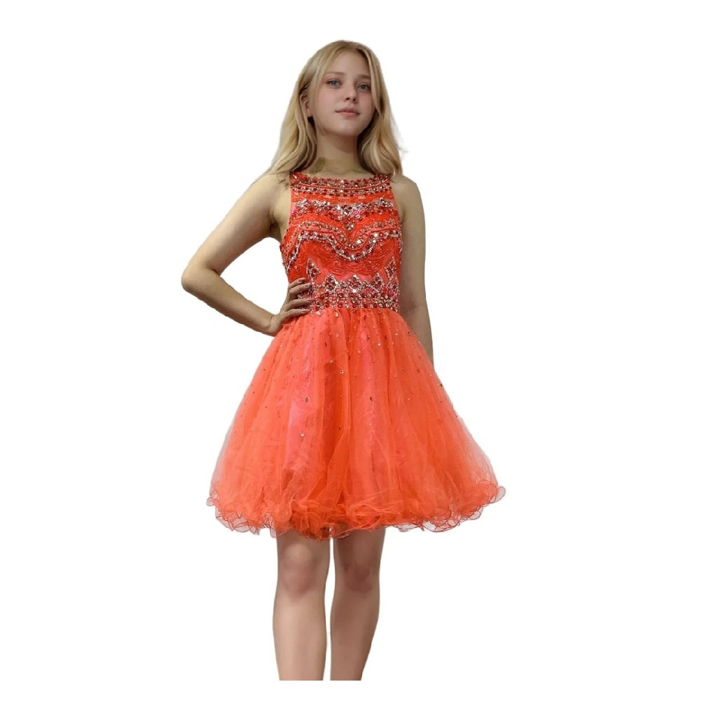 Handmade Beaded Short Cocktail Homecoming Dress
