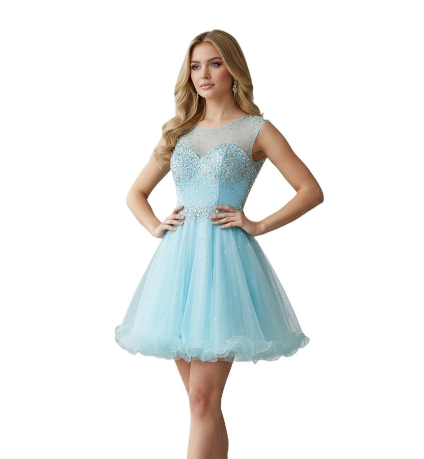 Beaded by handmade short cocktail dress homecoming dress