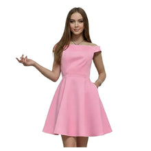 Load image into Gallery viewer, Elegant Off-the-Shoulder Satin Party Dress
