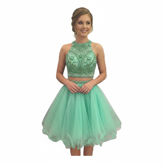 Beaded Short Two Pieces Homecoming Dress