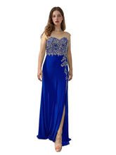 Load image into Gallery viewer, Strapless Beaded Slit Long Dress
