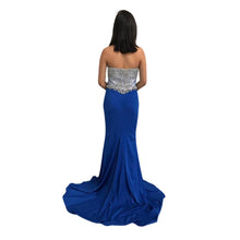 Load image into Gallery viewer, Crystal Beaded Halter Long Evening Dress
