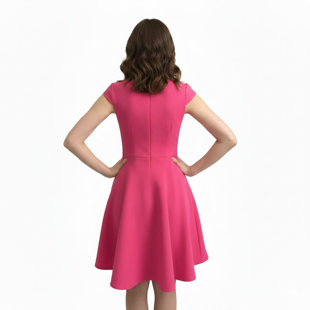Elegant Bow Belt Pageant Interview short dress with crinoline
