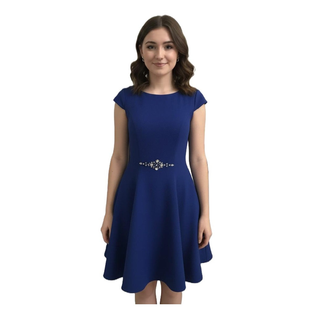 Elegant Bow Belt Pageant Interview short dress with crinoline