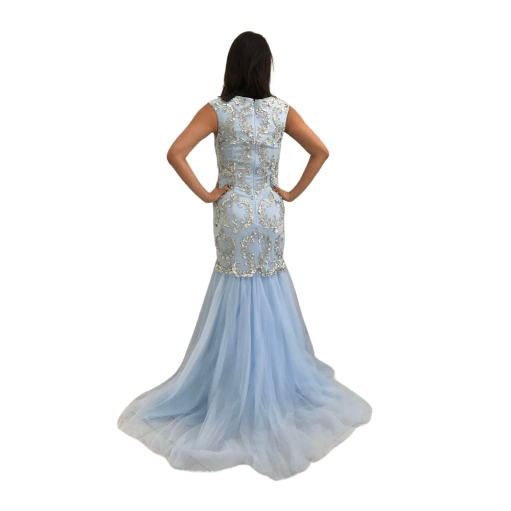 Heavy Beaded Long Mermaid Wedding Evening Prom Dress