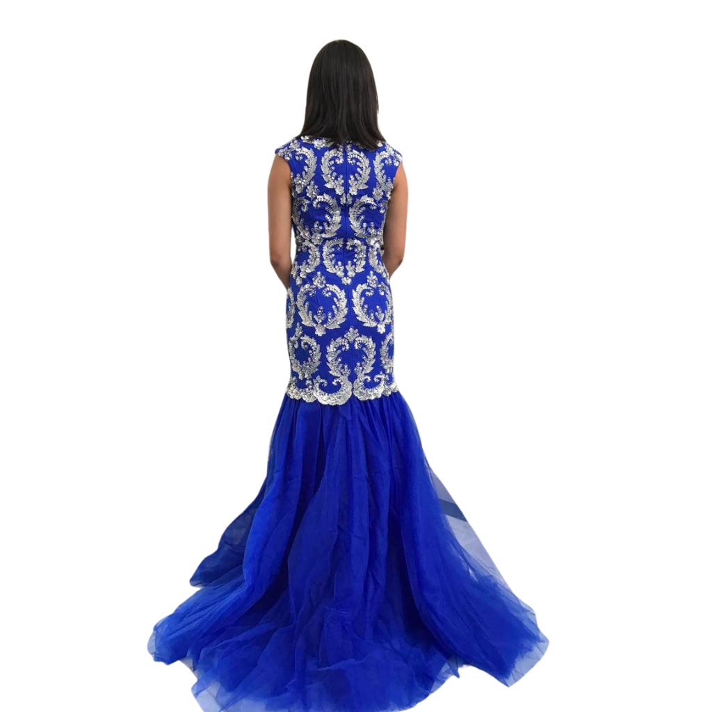 Heavy Beaded Long Mermaid Wedding Evening Prom Dress