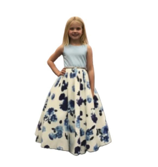 Elegant High Neck   Floor-Length Tulle A-Line Skirt