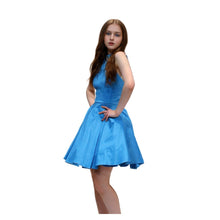 Load image into Gallery viewer, Elegant Halter Short Cocktail Dress with Crinoline and Layered Skirt
