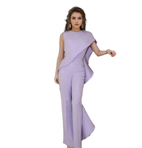 One-Shoulder Ruffle Long Pageant Jumpsuit
