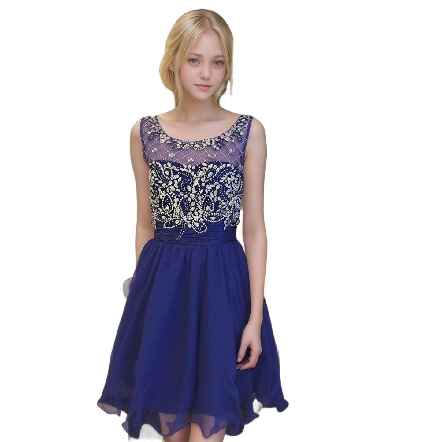 Handmade Sleeveless Beaded Cocktail Dress