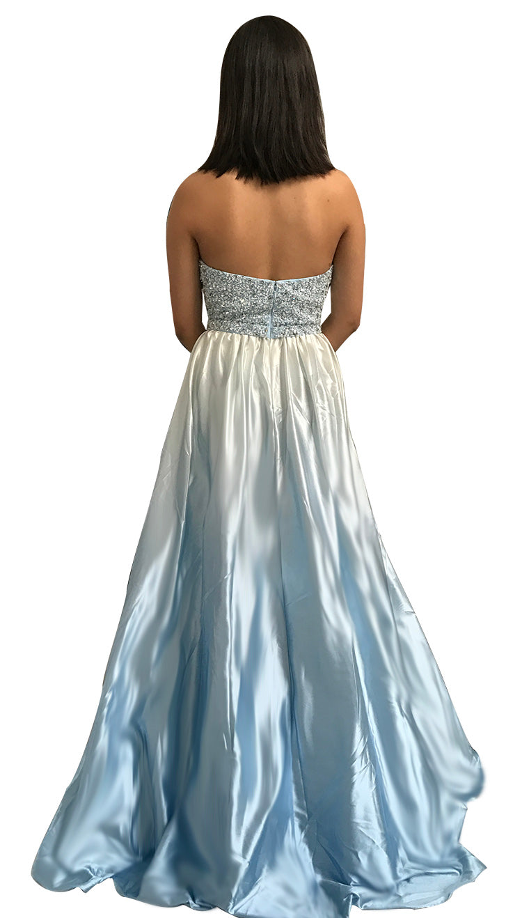Crystal Beaded Halter Long Prom Dress