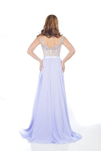Applique Stone-embellished  Long Prom Dress