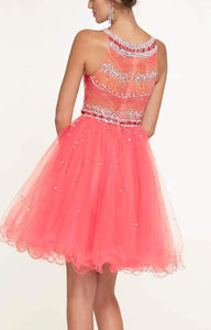 Handmade Beaded Short Cocktail Homecoming Dress
